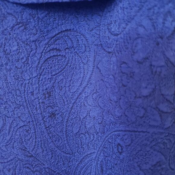 COLDWATER CREEK 2PC Dress & Jacket Suit Set Paisley Blue 6 Petite - Picture 4 of 11